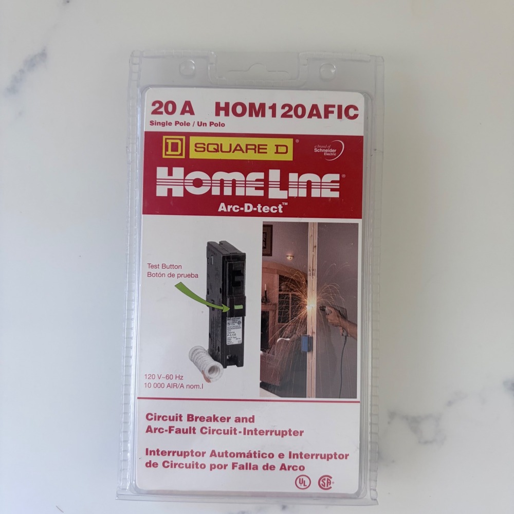 Square D Homeline 20A AFCI Circuit Breaker Single Pole HOM120AFIC Arc-D-tect